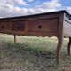 Antique Louis XV paneled table with 3 front drawers in solid cherry wood