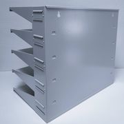 Industrial lacquered metal shelf, 1990s design