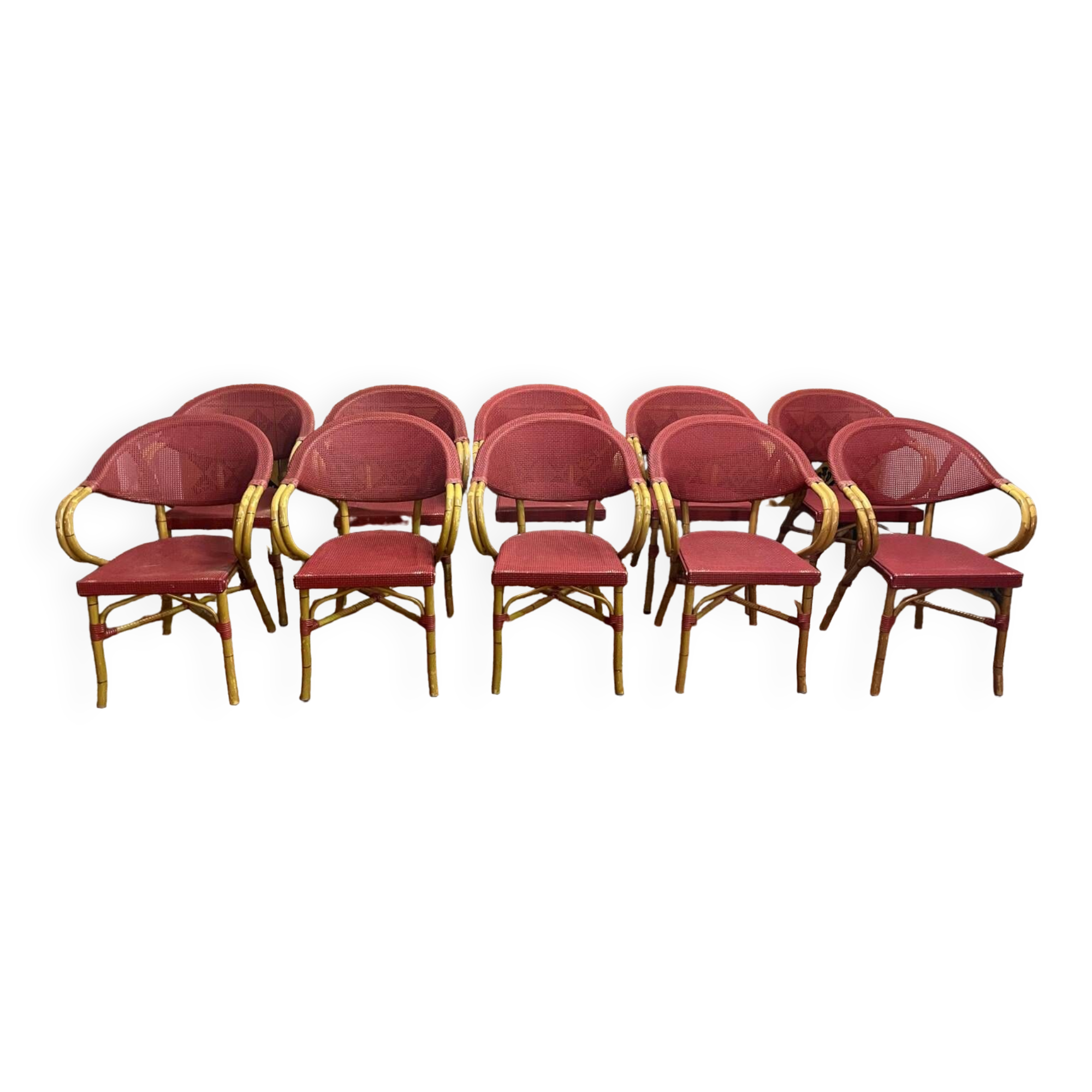 Suite of 12 garden armchairs - bistro 1960