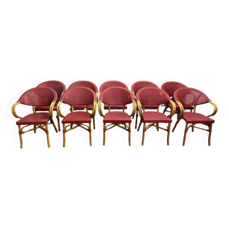 Suite of 12 garden armchairs - bistro 1960