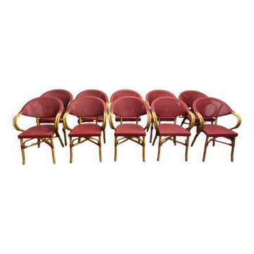 Suite of 12 garden armchairs - bistro 1960