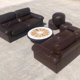 Pair of leather sofas model "Petronio" by Tito Agnoli for Poltrona Frau