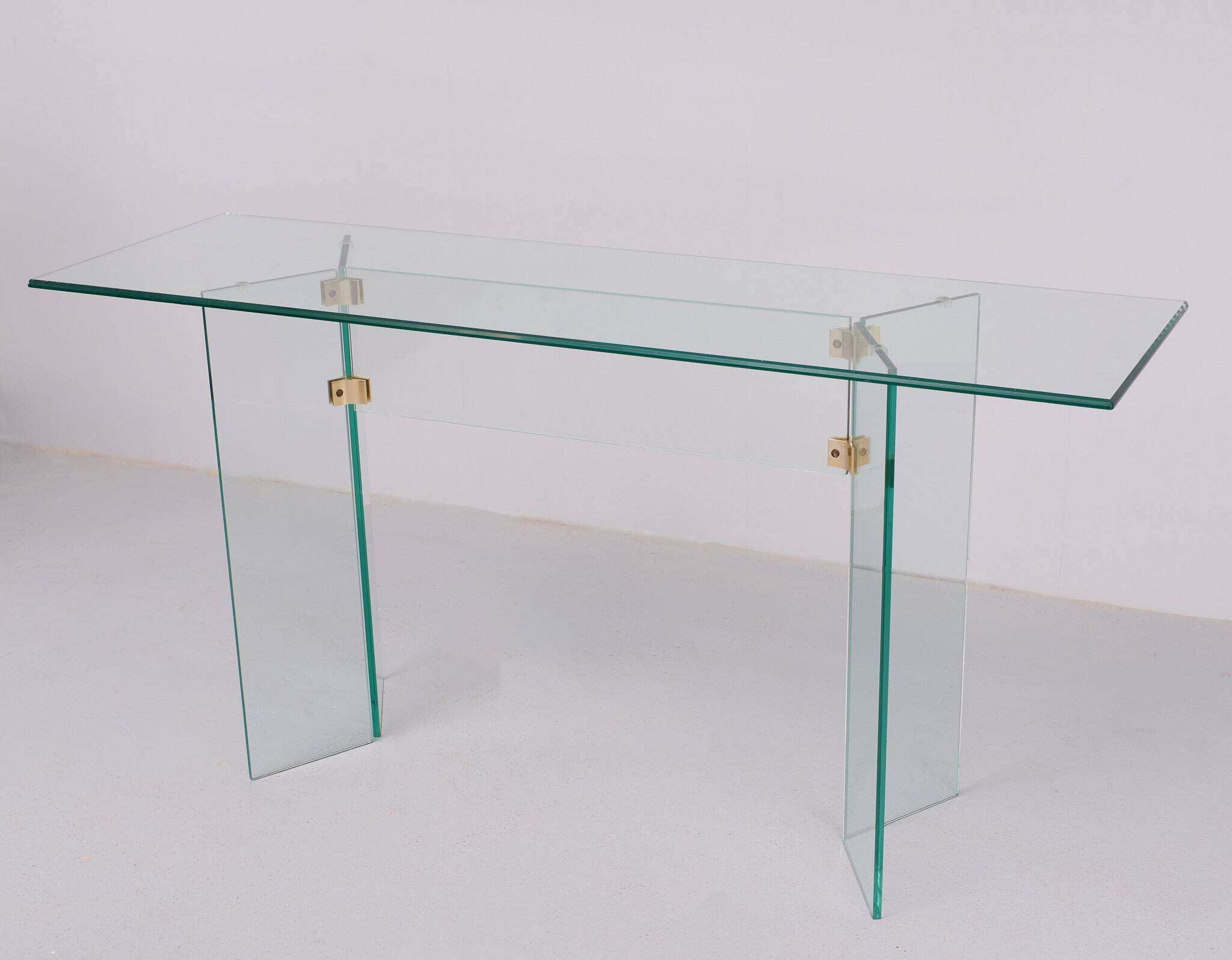 Léon Rose glass console table 1970 France