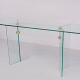 Léon Rose glass console table 1970 France