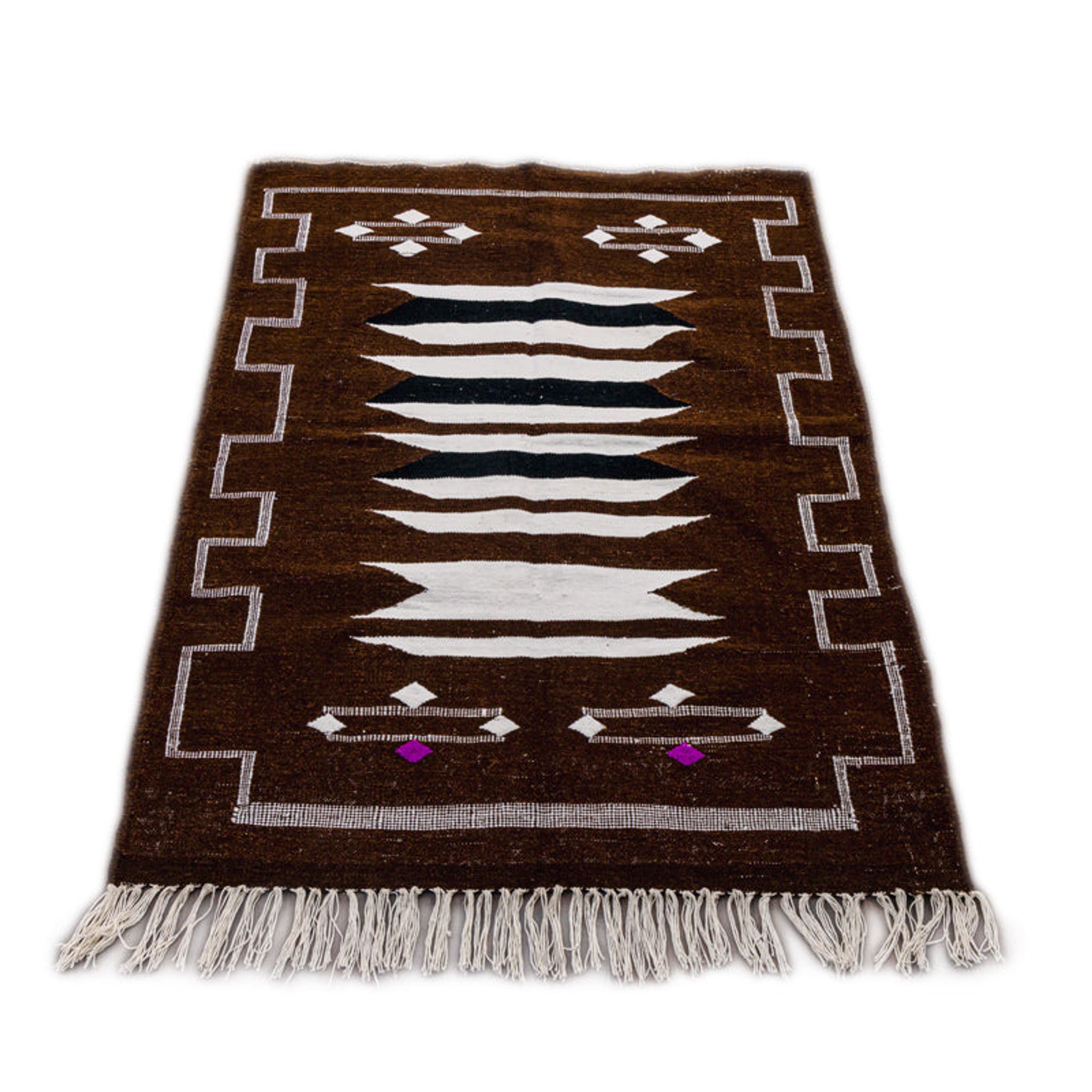 Brown Moroccan ethnic rug 103 X 145 cm