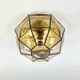 Pair of mid-century minimalist iron & glass flush mounts / ceiling lamps from limburg, germany, 1960