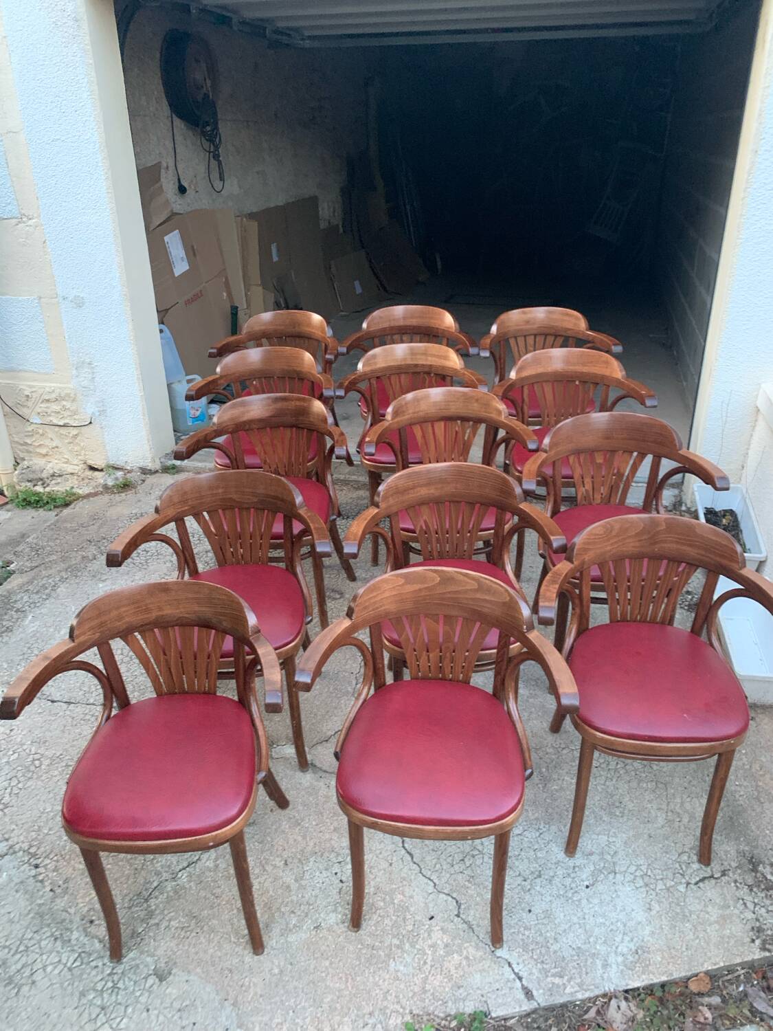 Set of bistro armchairs (14 armchairs)