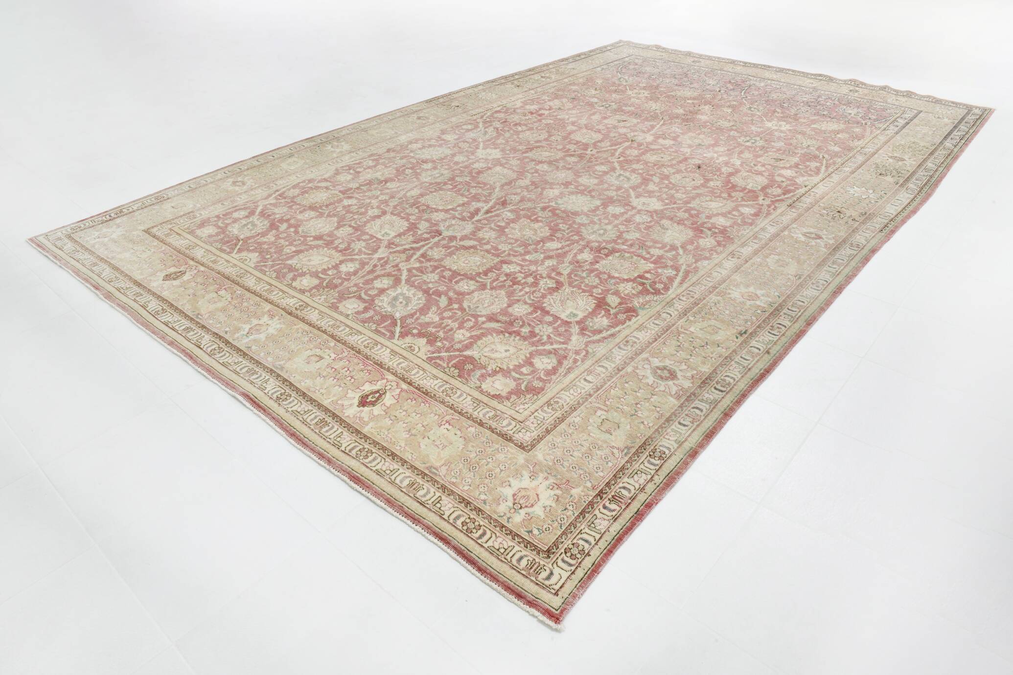 10x15 Faded Red Antique Vintage Persian Rug 60s, 306x478