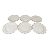 Lot de 6 assiettes à dessert en porcelaine fine de Bohème liseré doré