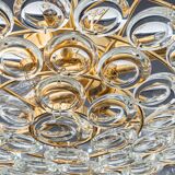 Brass and crystal chandelier designed by Sciolari for Palwa, Germany, 1970s.