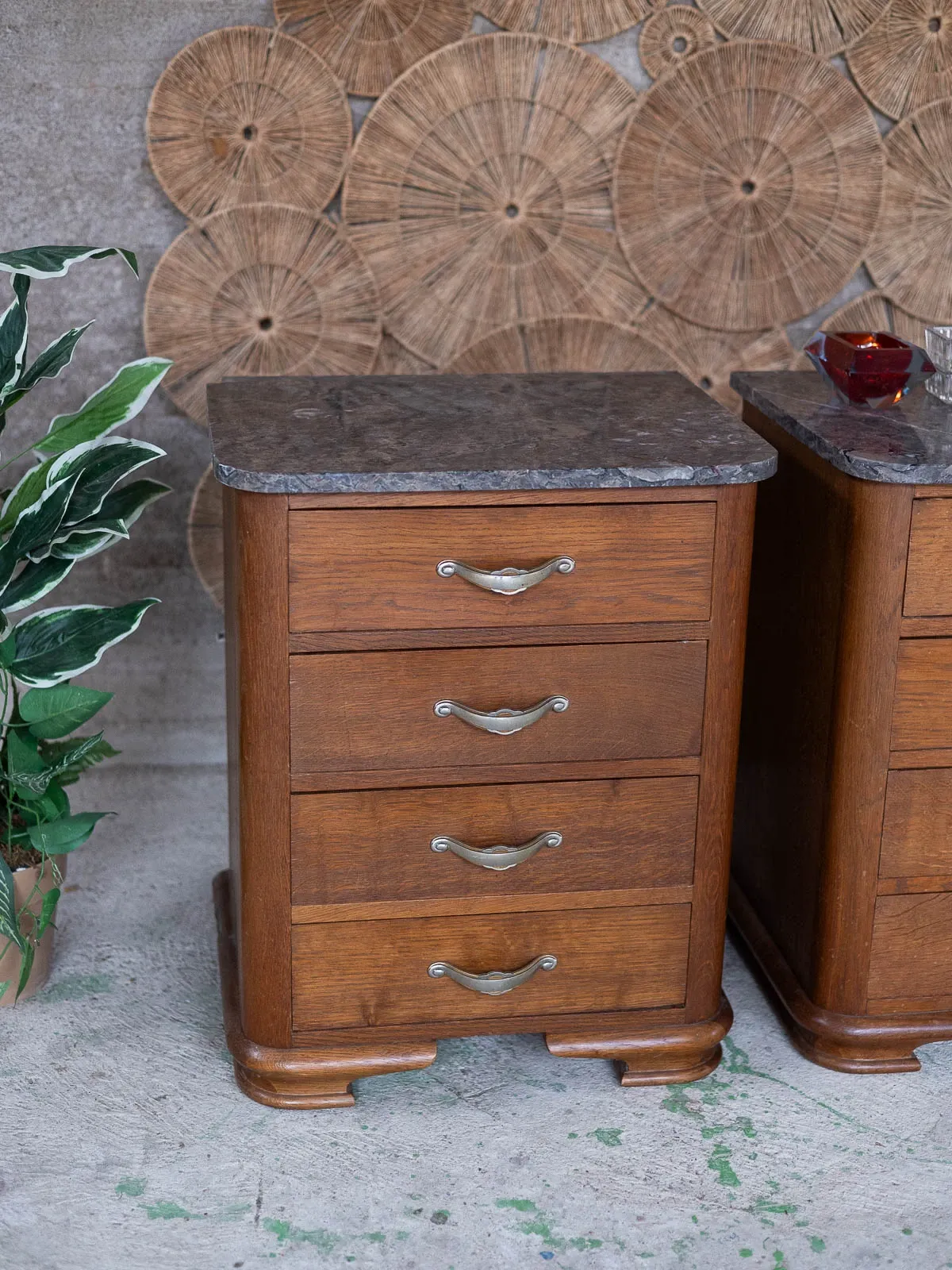 Vintage bedside table in Empire / Art Deco style