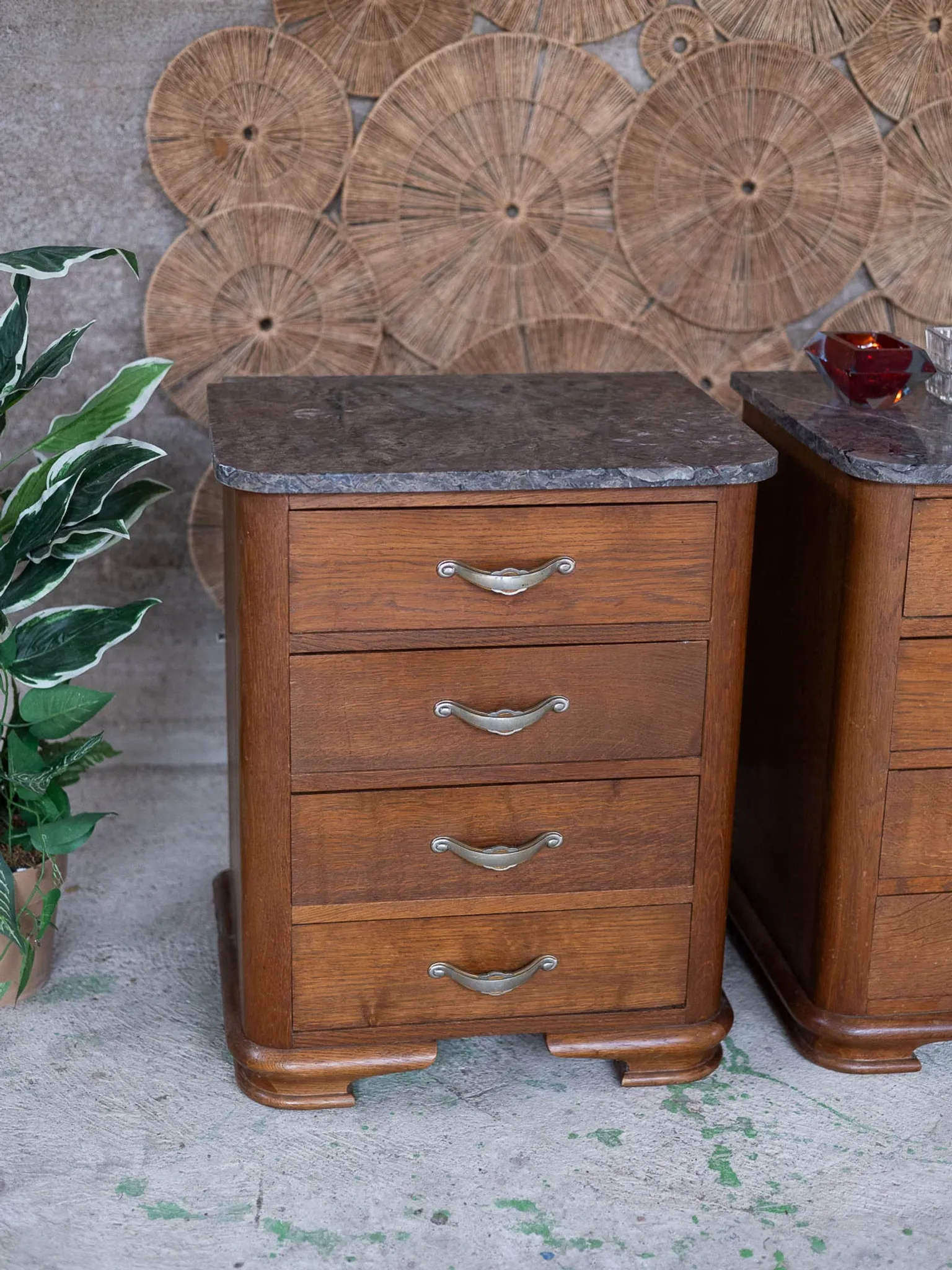 Vintage bedside table in Empire / Art Deco style