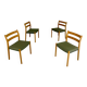 Set of 4 beech chairs designed by Niels Otto Møller, solid vintage beech