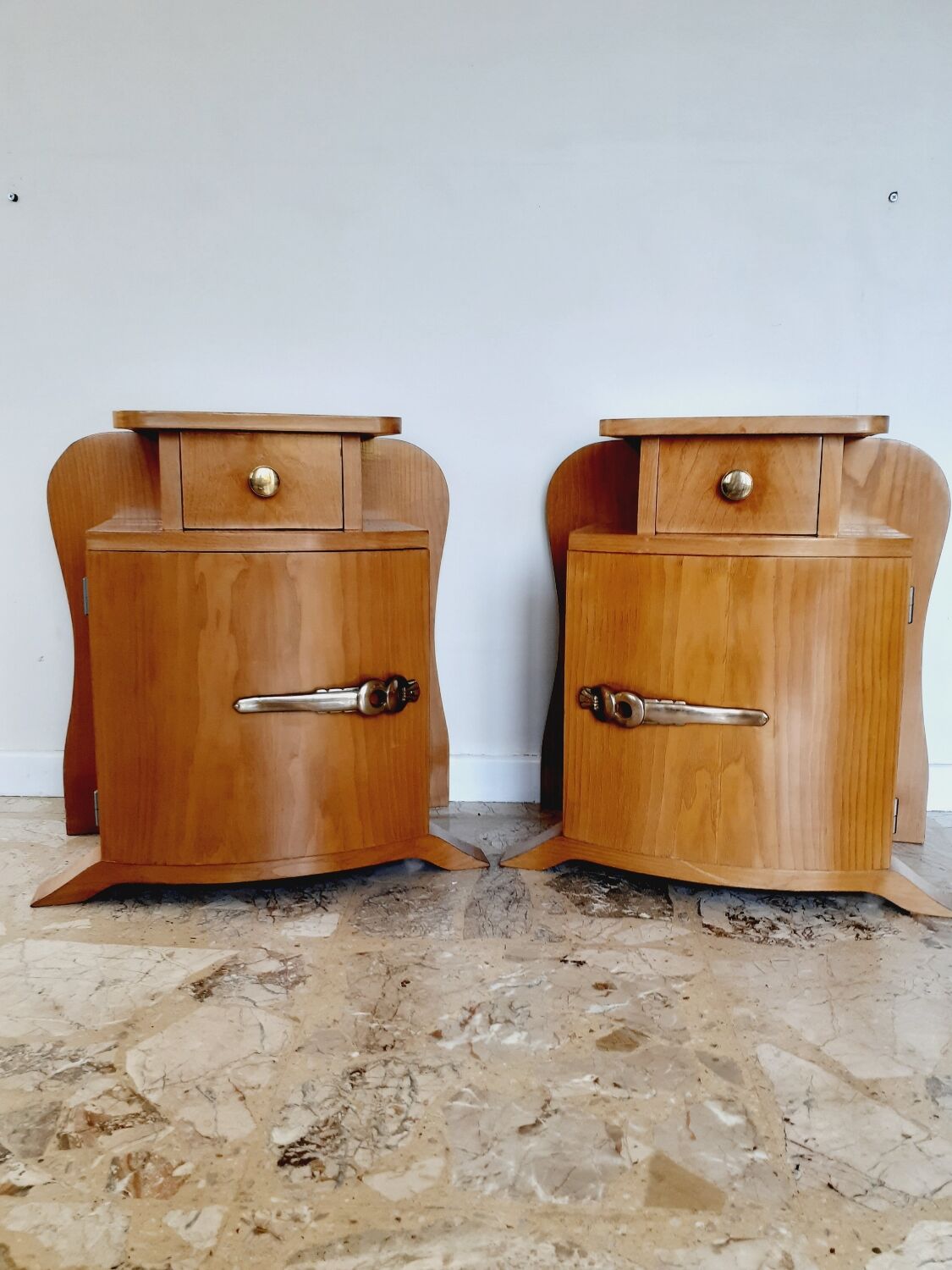 Pair of art deco bedside tables