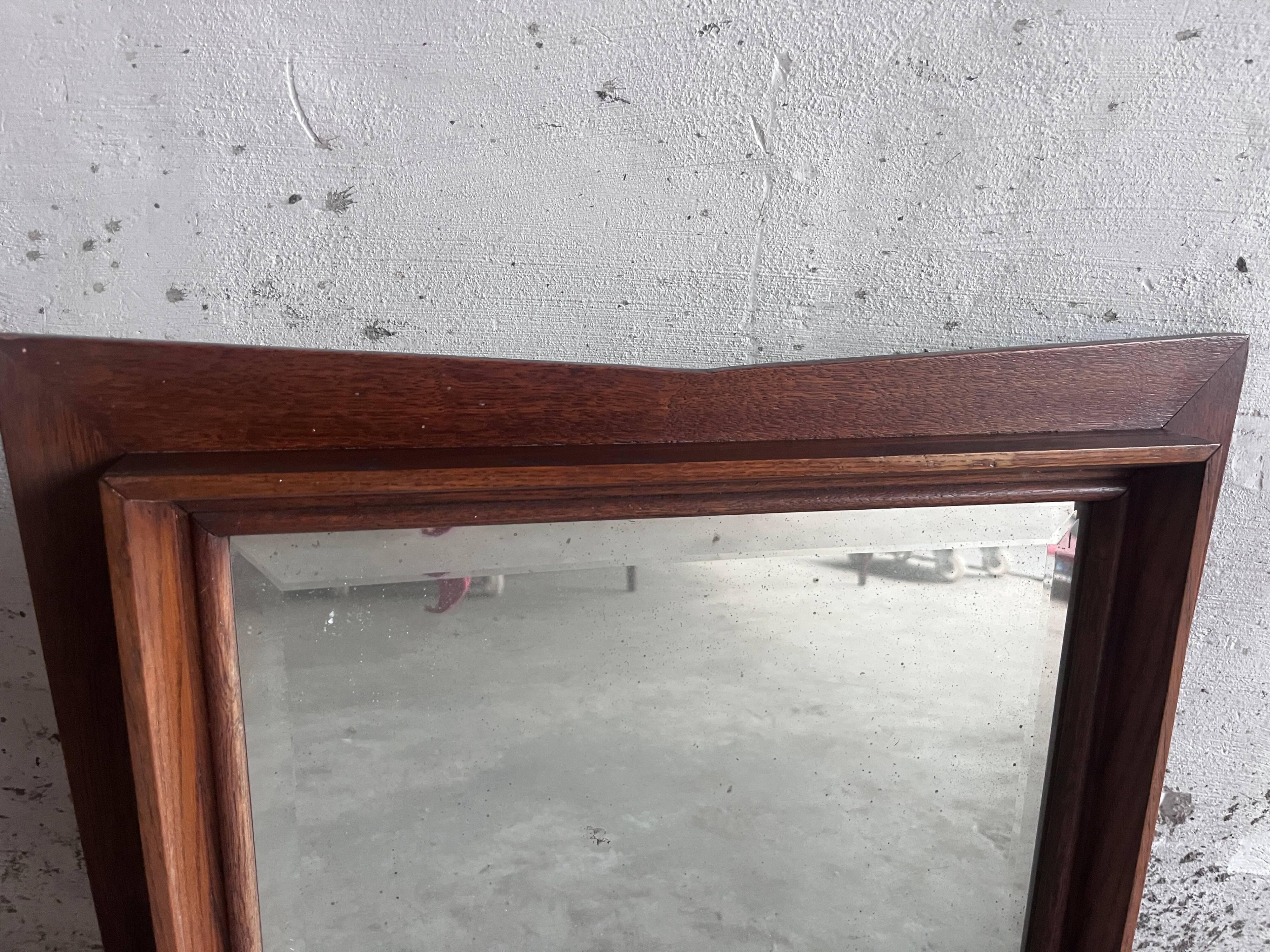 Sculptural wall mirror in wood, 1960s