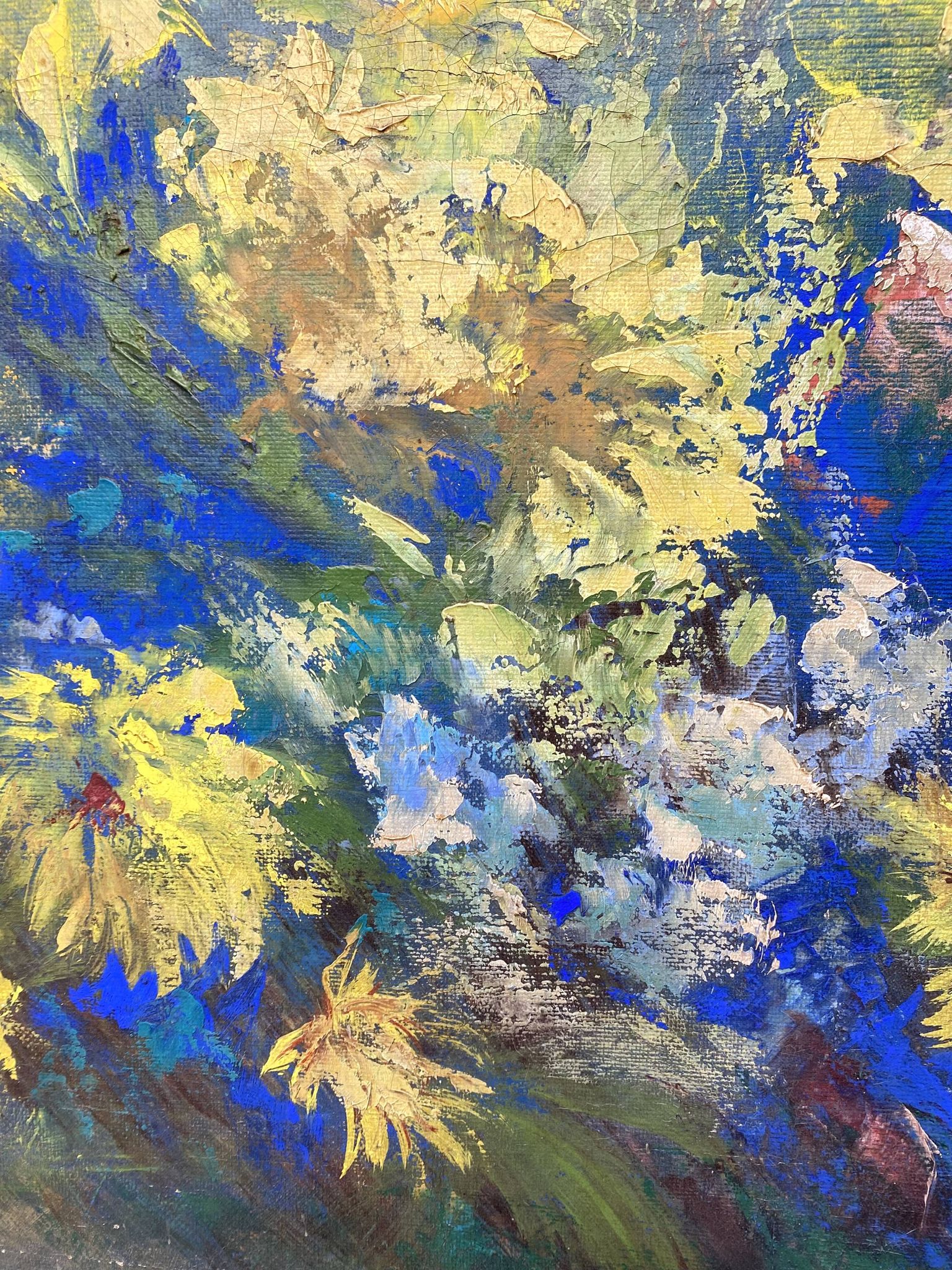 Huile sur toile fleurs G de Marco 50X60