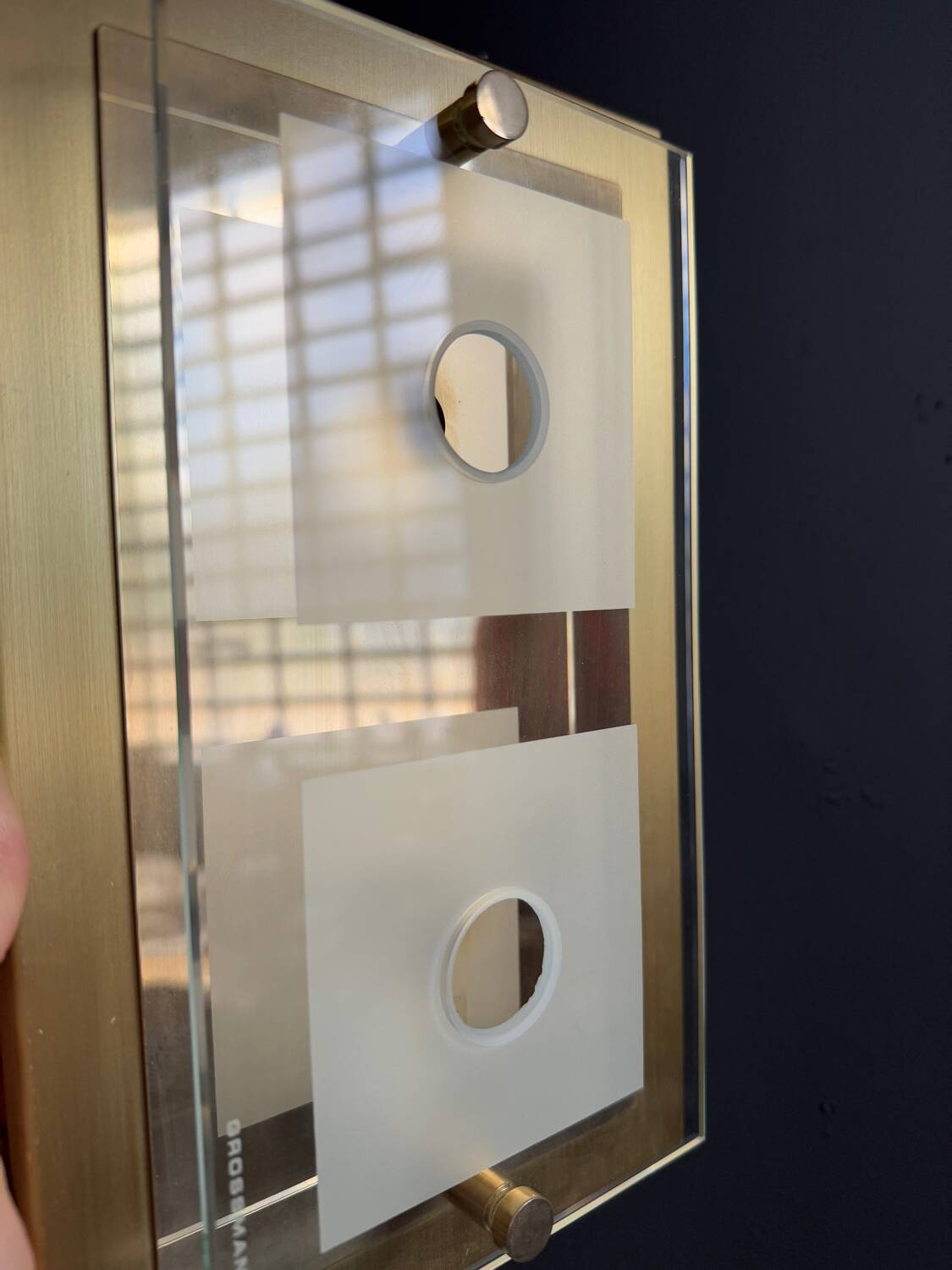 Applique laiton verre Grossmann années 80