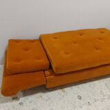 Sofa, daybed art deco, orange velvet