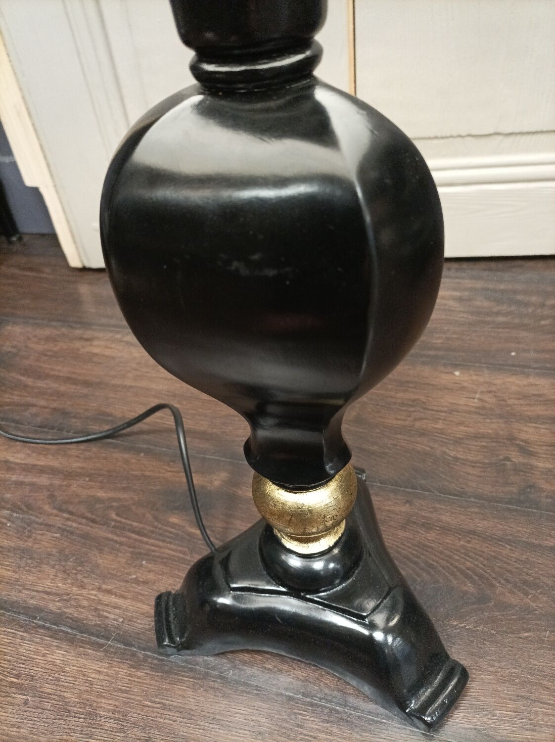 Lacquered wood lamp style Napoleon III