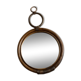 Old rattan "sun" mirror - vintage