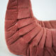 Ensemble de chaise et pouf Togo en velours côtelé framboise