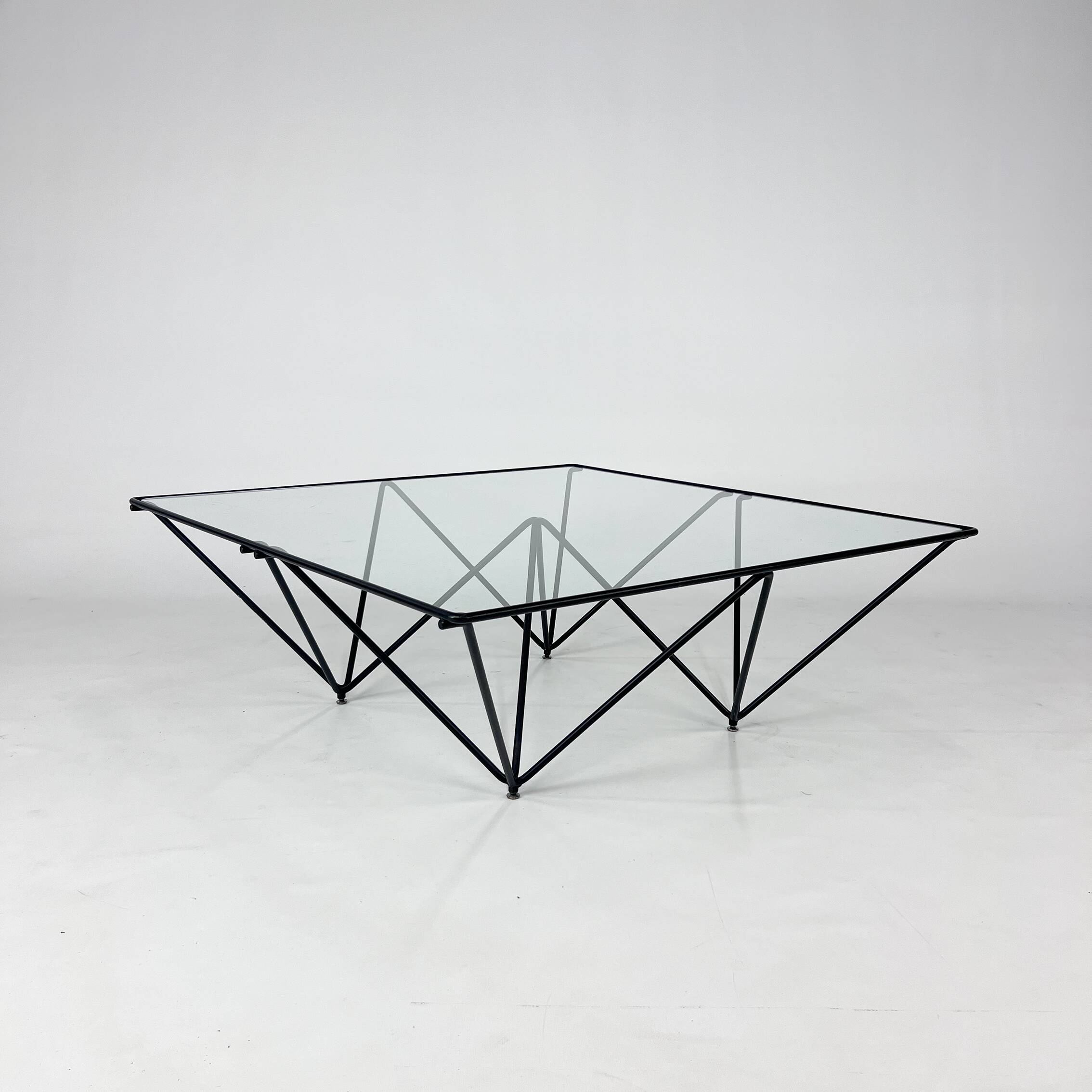 Postmodern Italian Steel and Glass Coffee Table, 1980s