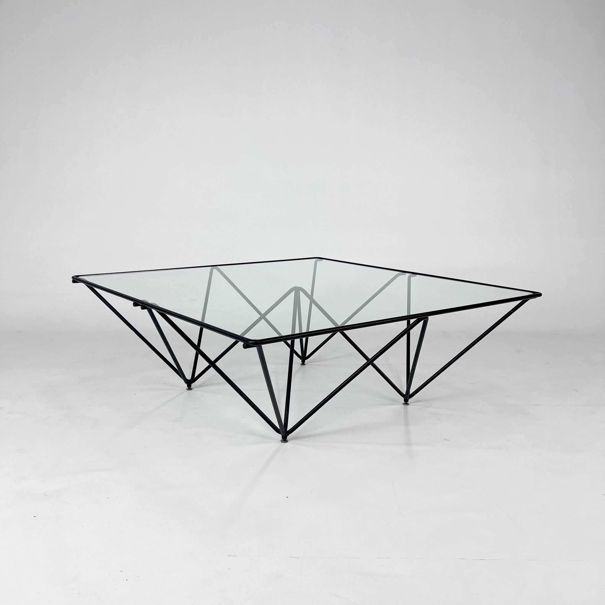 Postmodern Italian Steel and Glass Coffee Table, 1980s