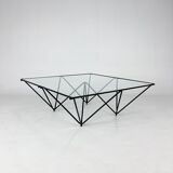 Postmodern Italian Steel and Glass Coffee Table, 1980s