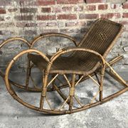 Rocking chair in rattan and wicker very 1900s