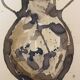Signed watercolor and ink painting Wabi Sabi Sahara Vase