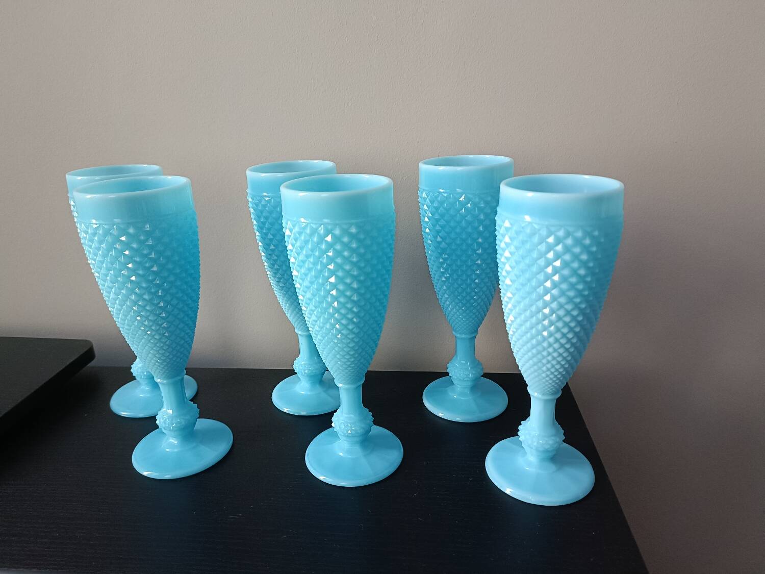 Turquoise Opaline Flutes