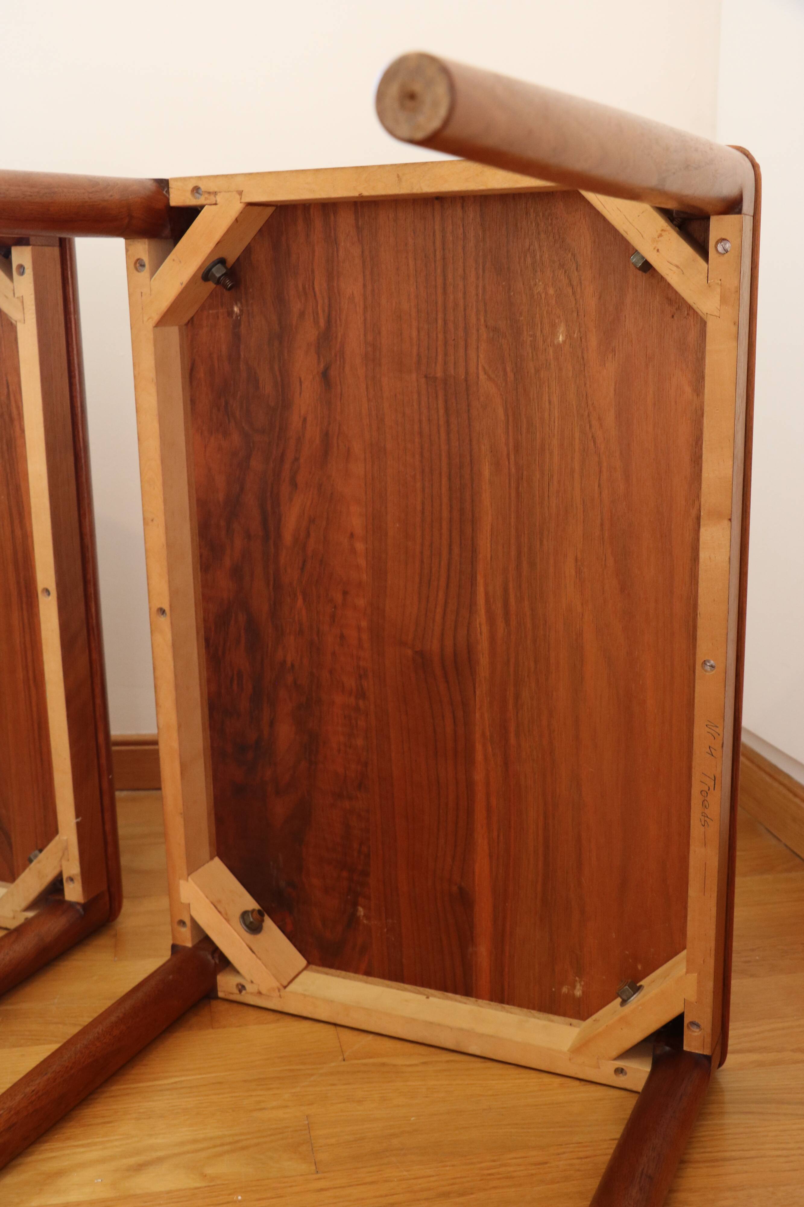 Scandinavian teak side tables by Hugo Troeds.