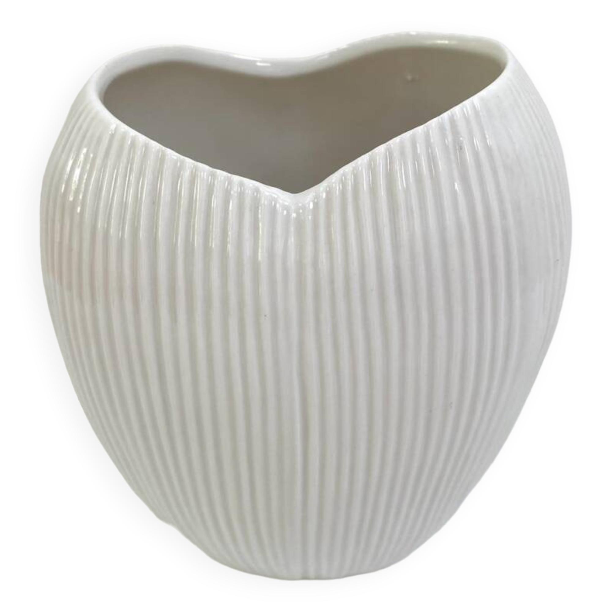White striped graphic vase