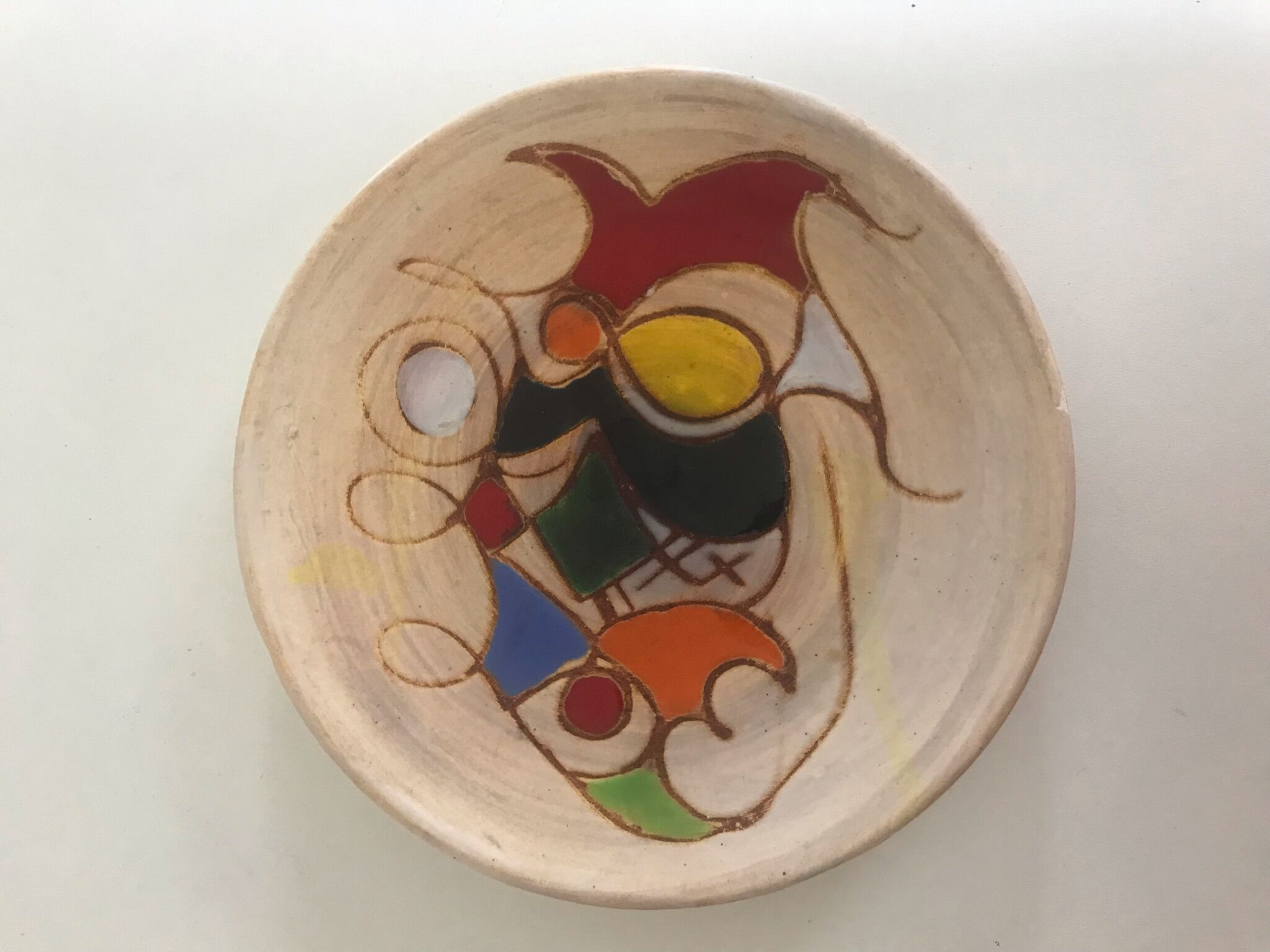 Empty plate ceramic pockets vallauris Annees 60