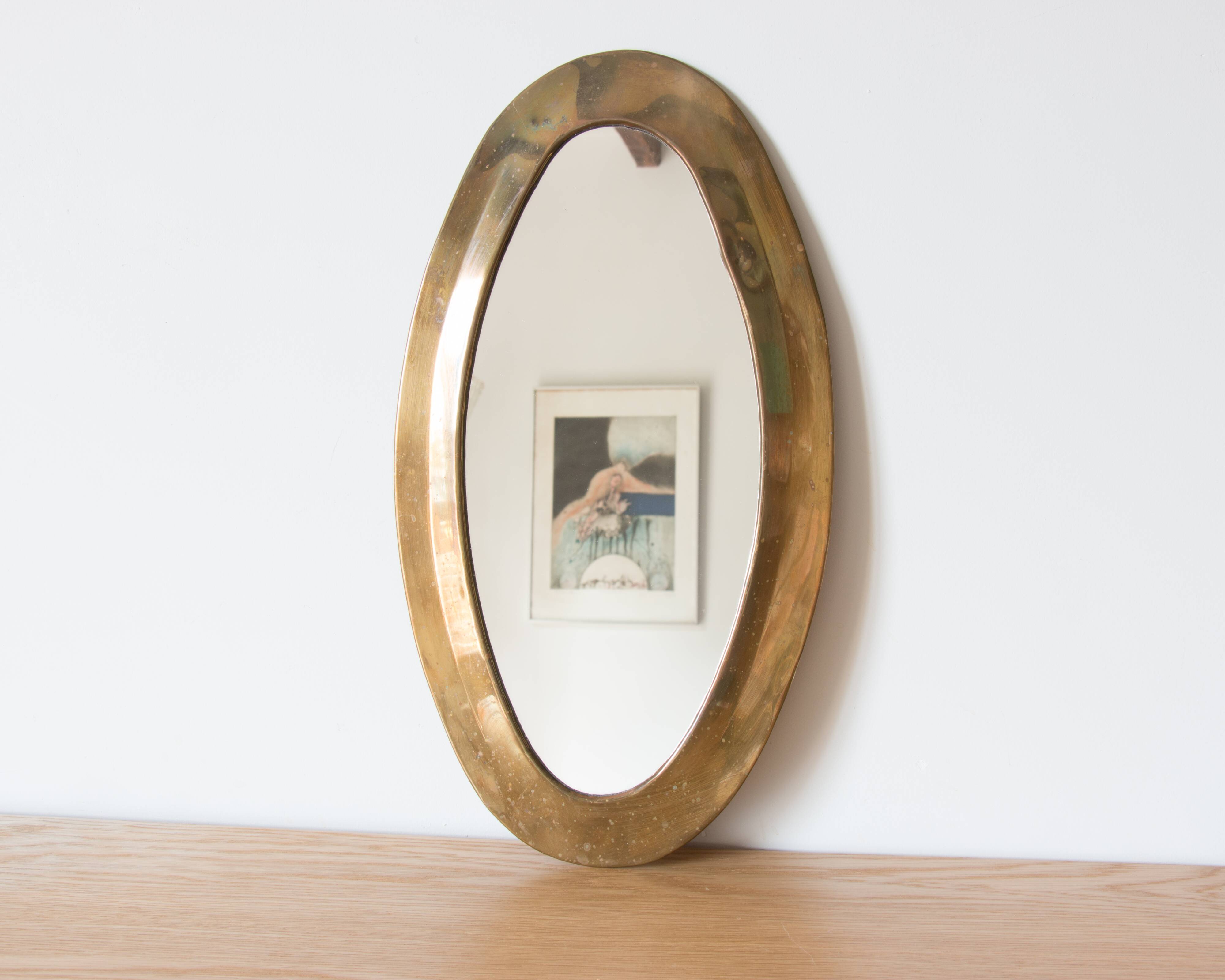 Brass mirror 35 x 19 cm
