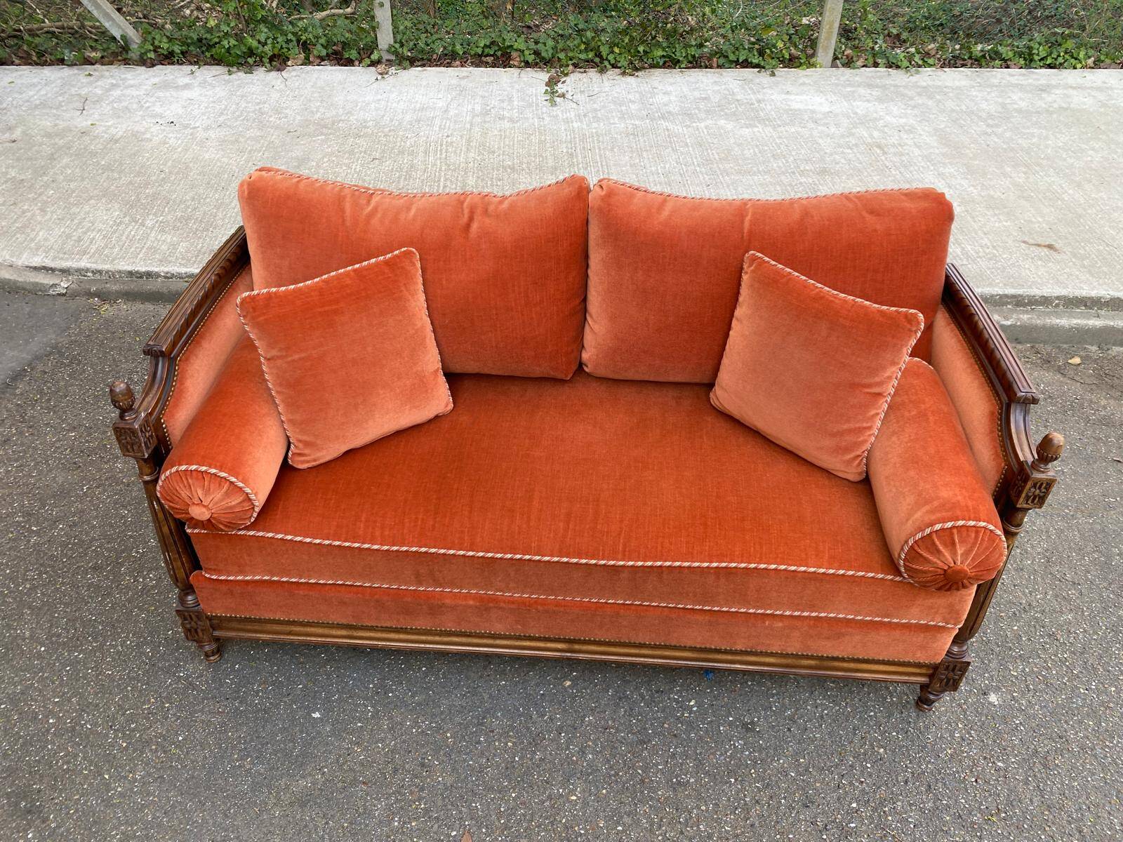 Convertible sofa bed Louis XVI daybed velvet