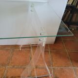 Plexiglas trestle desk from the 70s