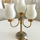 Vintage table lamp with 5 lights – frosted glass and gold metal