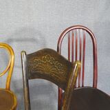 Set of 4 bistro chairs 1910/1930 curved wood, thonet, fischel etc