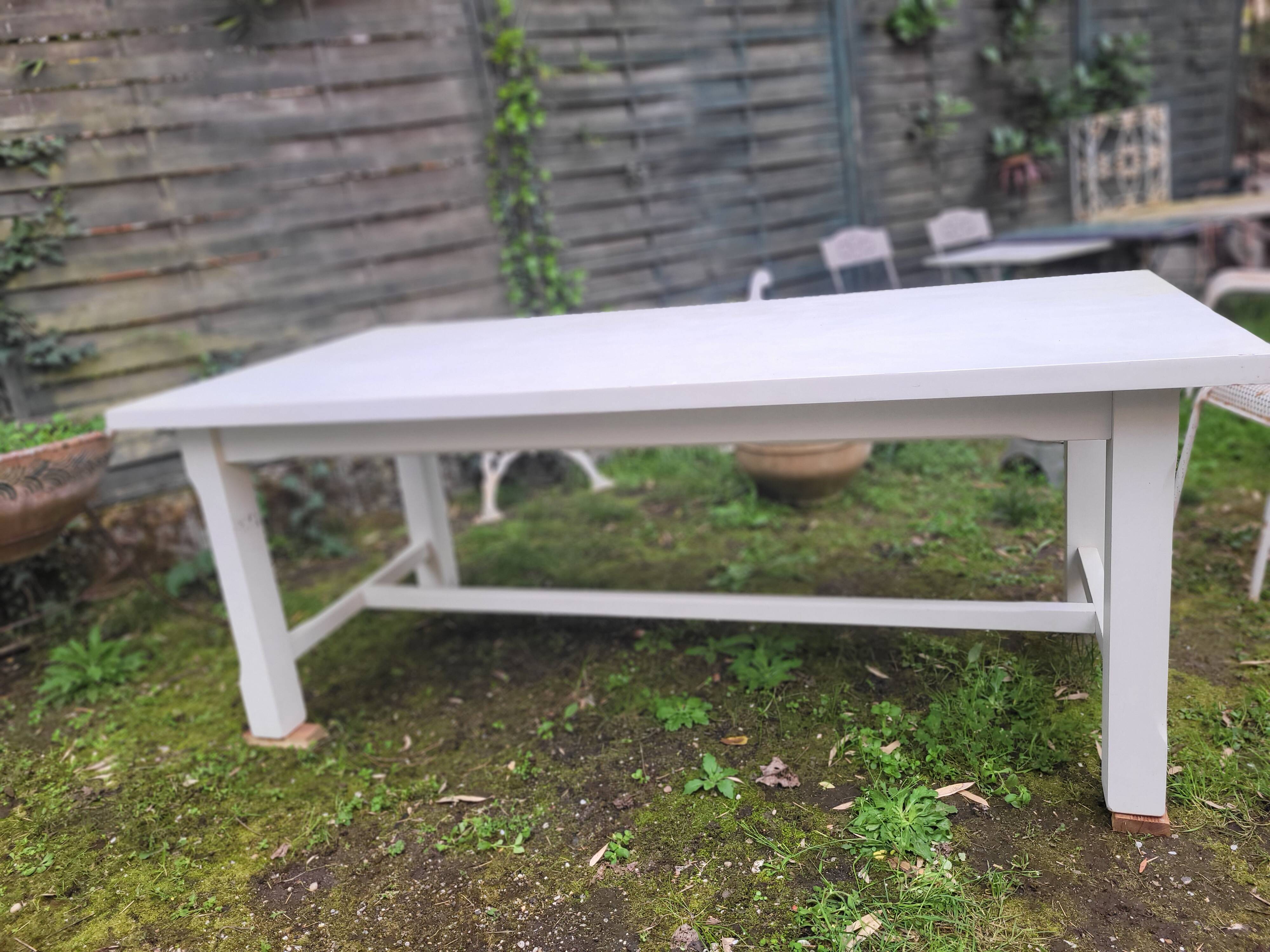 White farm table