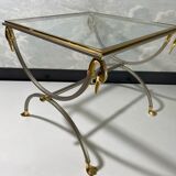 Neoclassical curule side tables by Maison Jansen, France, 1970s.