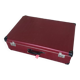 Old suitcase red cardboard bordeaux clasp metal vintage