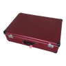 Ancienne valise carton rouge bordeaux fermoir métal vintage