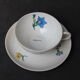 Set de 6 tasses et sous-tasses en porcelaine de Limonges NBD, enluminées à la main, motifs fleuris