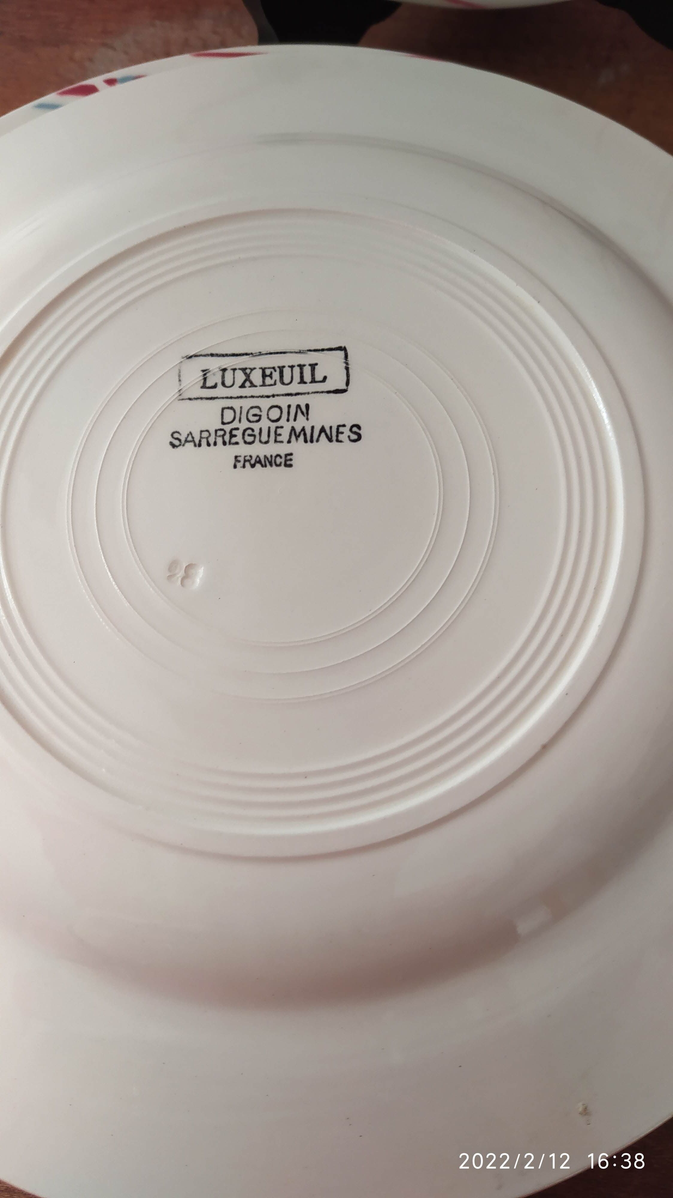 Set of 6 flat plates Digoin Sarreguemines