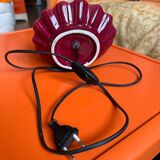 Burgundy ceramic shell lamp