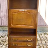 Louis XV Art Nouveau secretary, solid wood, medium satin oak