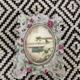 Antique porcelain mirror pink pattern