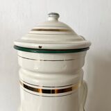 Antique coffee maker in enamelled sheet metal