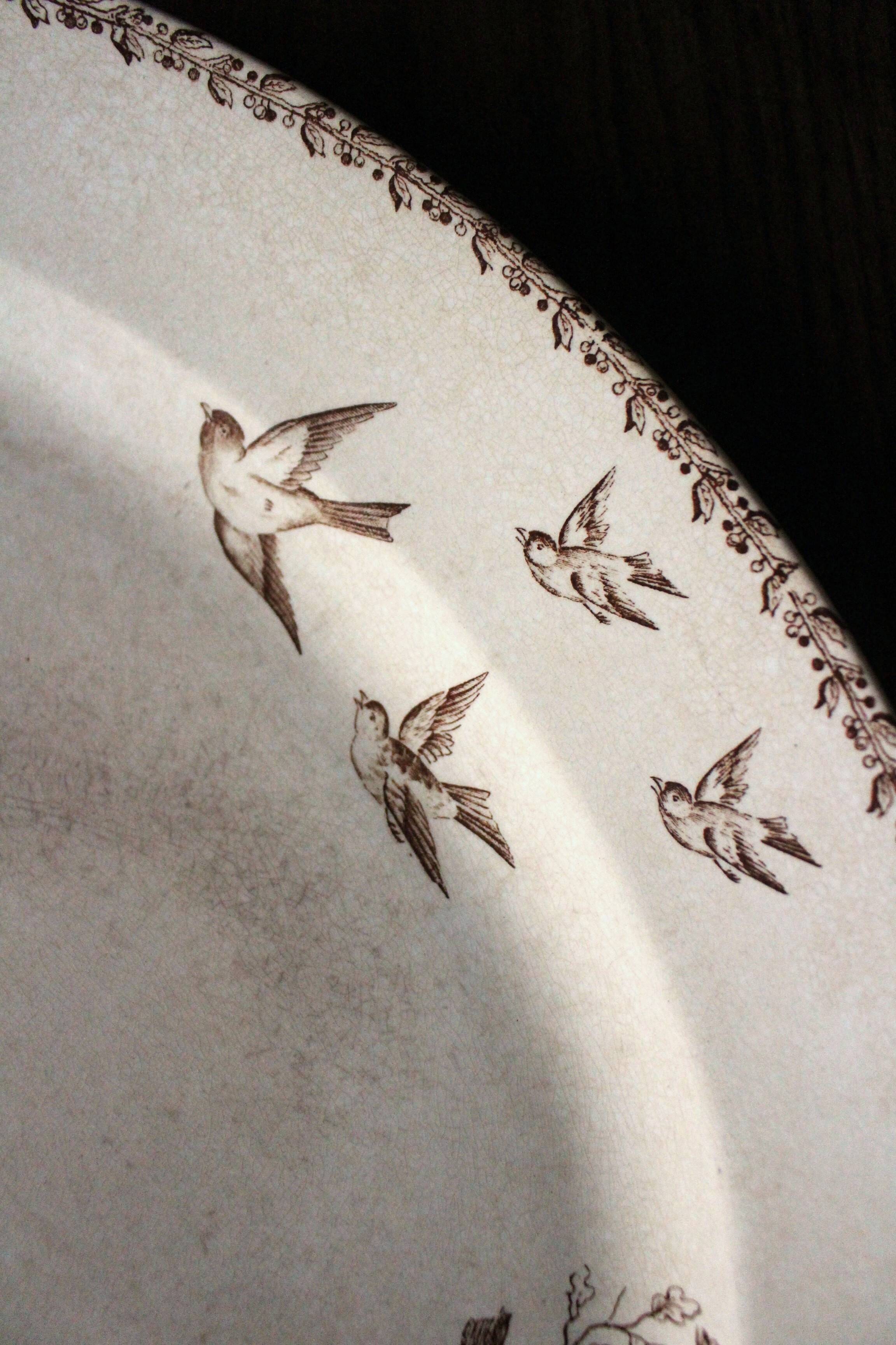 Oval sepia Oxford ironstone plate